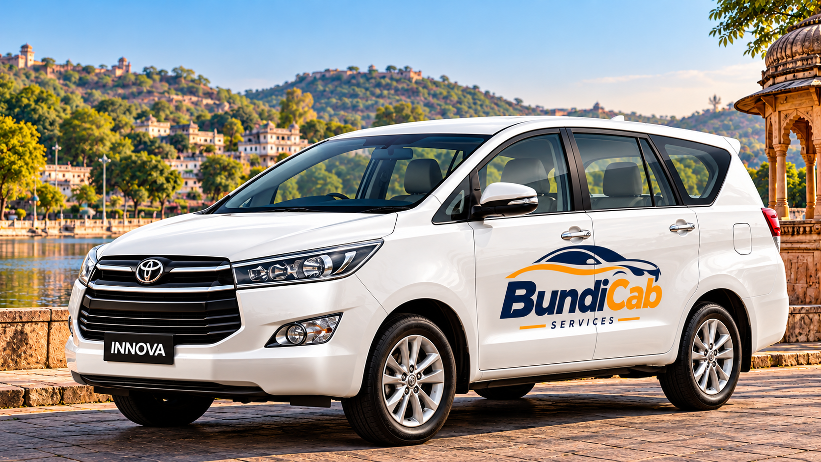 Bundi outstation cab white Innova at heritage lakeside